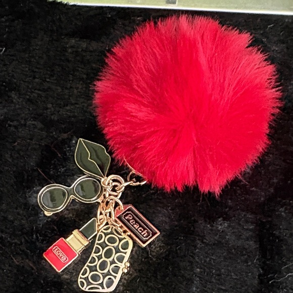 Stylish Gold and Black Keychain Bag Charm Accessory - Picture 1 of 11